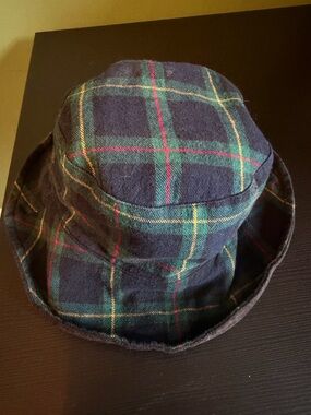 Plaid Bucket Hat in Navy, Green & Red